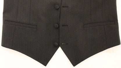 Dolce &amp; Gabbana Grauer Woll-Stretch-Westenblazer