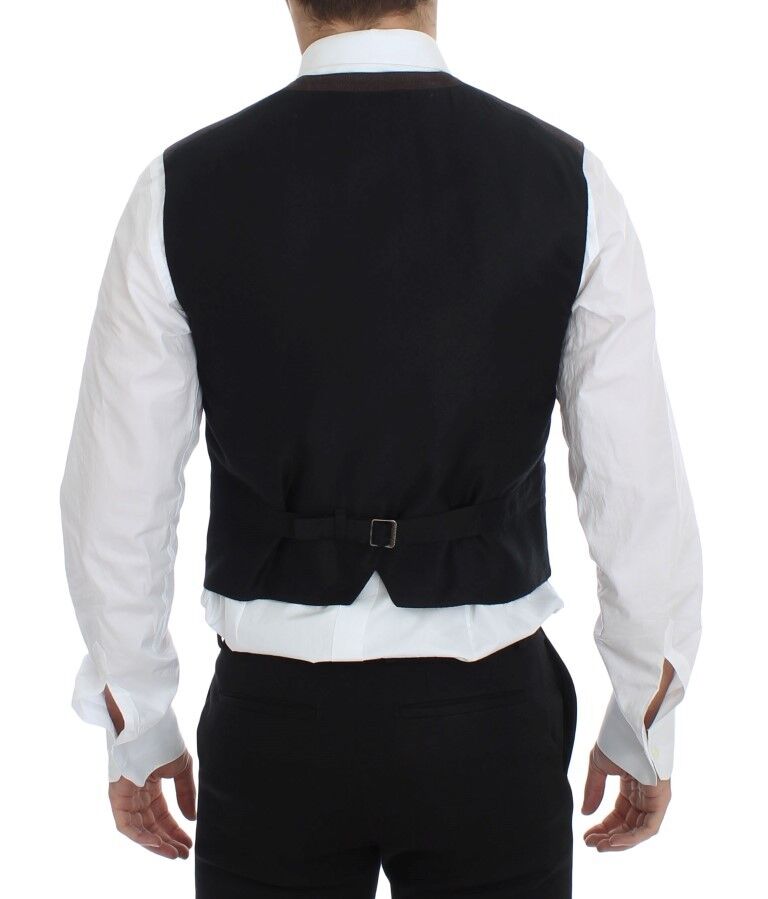 Dolce &amp; Gabbana – Weste aus brauner Baumwollmischung