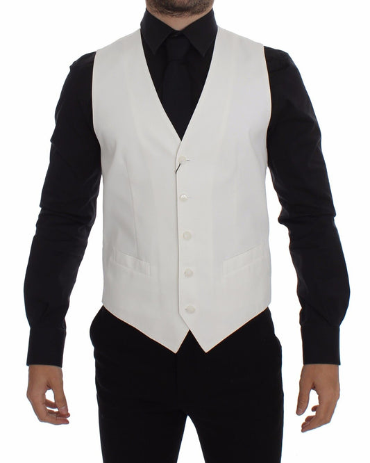 Dolce &amp; Gabbana – Blazer aus weißer Baumwoll-Seidenmischung