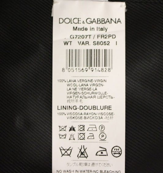 Dolce &amp; Gabbana Grau gestreifte einreihige Wollweste