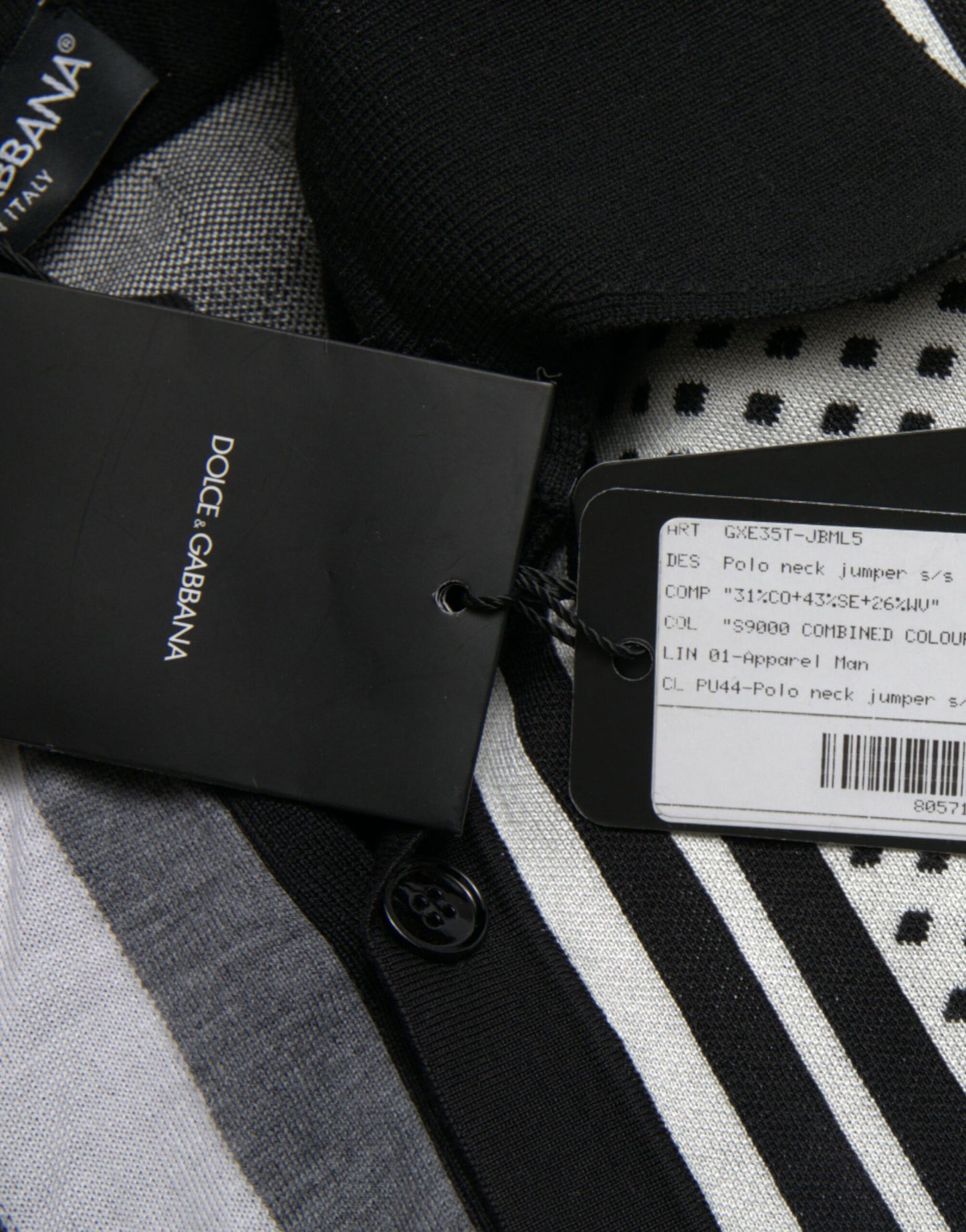 Dolce &amp; Gabbana Schwarz Weiß Pullover Cardigan Polo Pullover