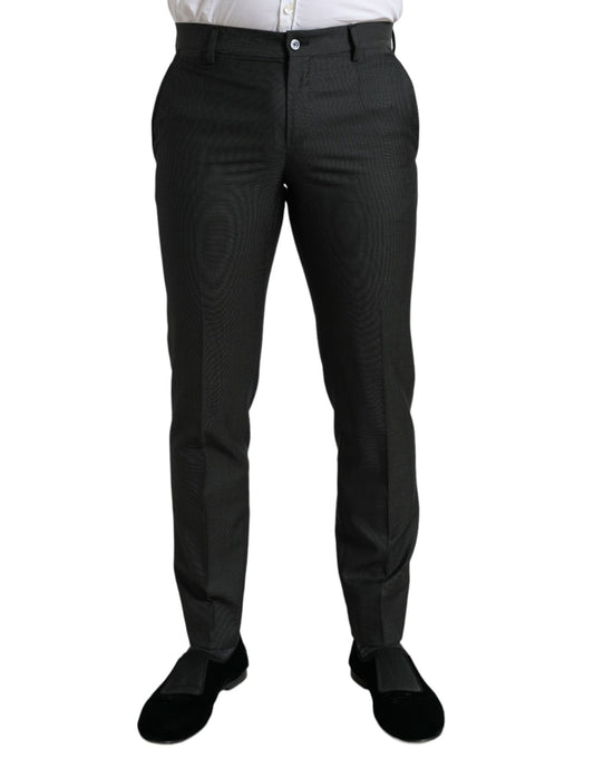 Dolce &amp; Gabbana – Dunkelgraue, schmale Stretch-Anzughose