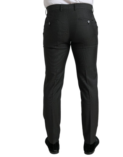 Dolce &amp; Gabbana – Dunkelgraue, schmale Stretch-Anzughose