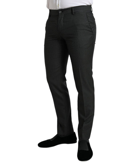 Dolce &amp; Gabbana – Dunkelgraue, schmale Stretch-Anzughose