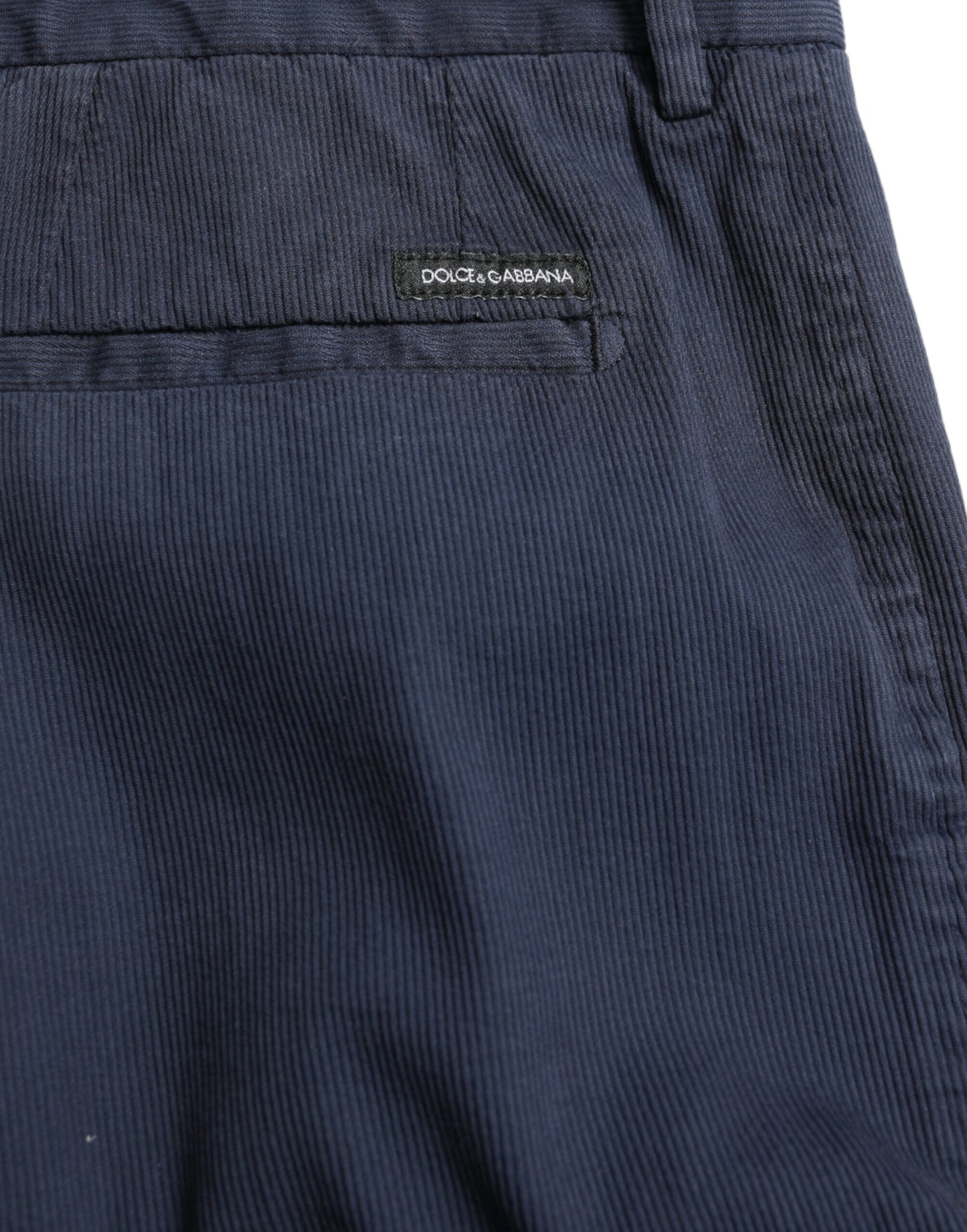 Dolce &amp; Gabbana Dunkelblaue Slim Fit-Anzughose aus Baumwollstretch