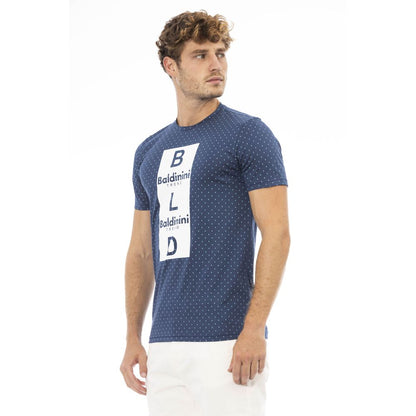 Baldinini Trend Blaues Herren-T-Shirt aus Baumwolle