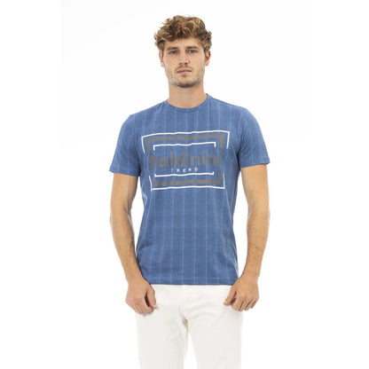 Baldinini Trend Blaues Herren-T-Shirt aus Baumwolle