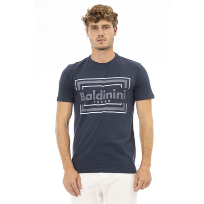 Baldinini Trend Blaues Herren-T-Shirt aus Baumwolle