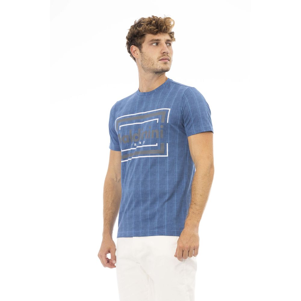 Baldinini Trend Blaues Herren-T-Shirt aus Baumwolle