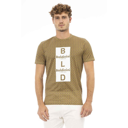 Baldinini Trend Gelbes Herren-T-Shirt aus Baumwolle