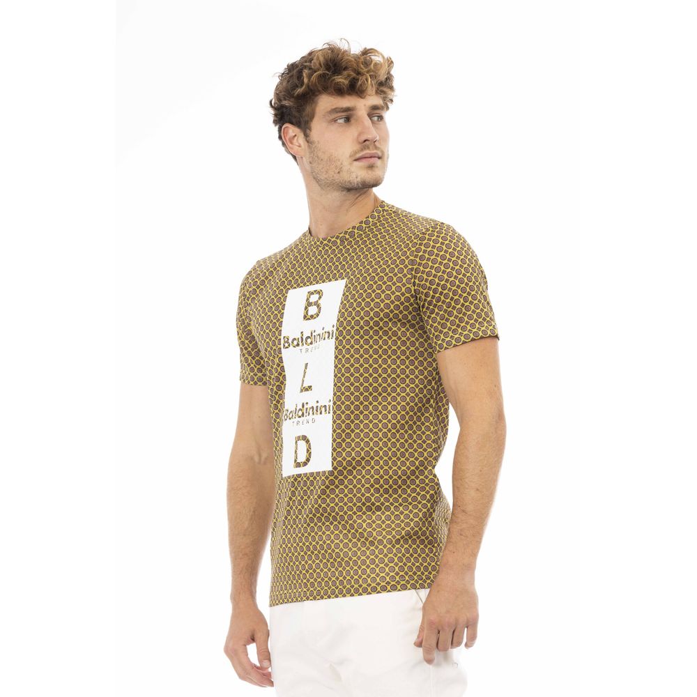 Baldinini Trend Gelbes Herren-T-Shirt aus Baumwolle