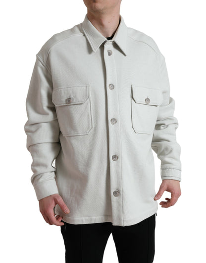Dolce &amp; Gabbana – Graue Baumwolljacke mit Button-Down-Kragen