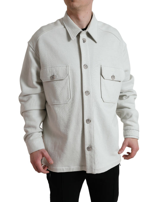 Dolce &amp; Gabbana – Graue Baumwolljacke mit Button-Down-Kragen