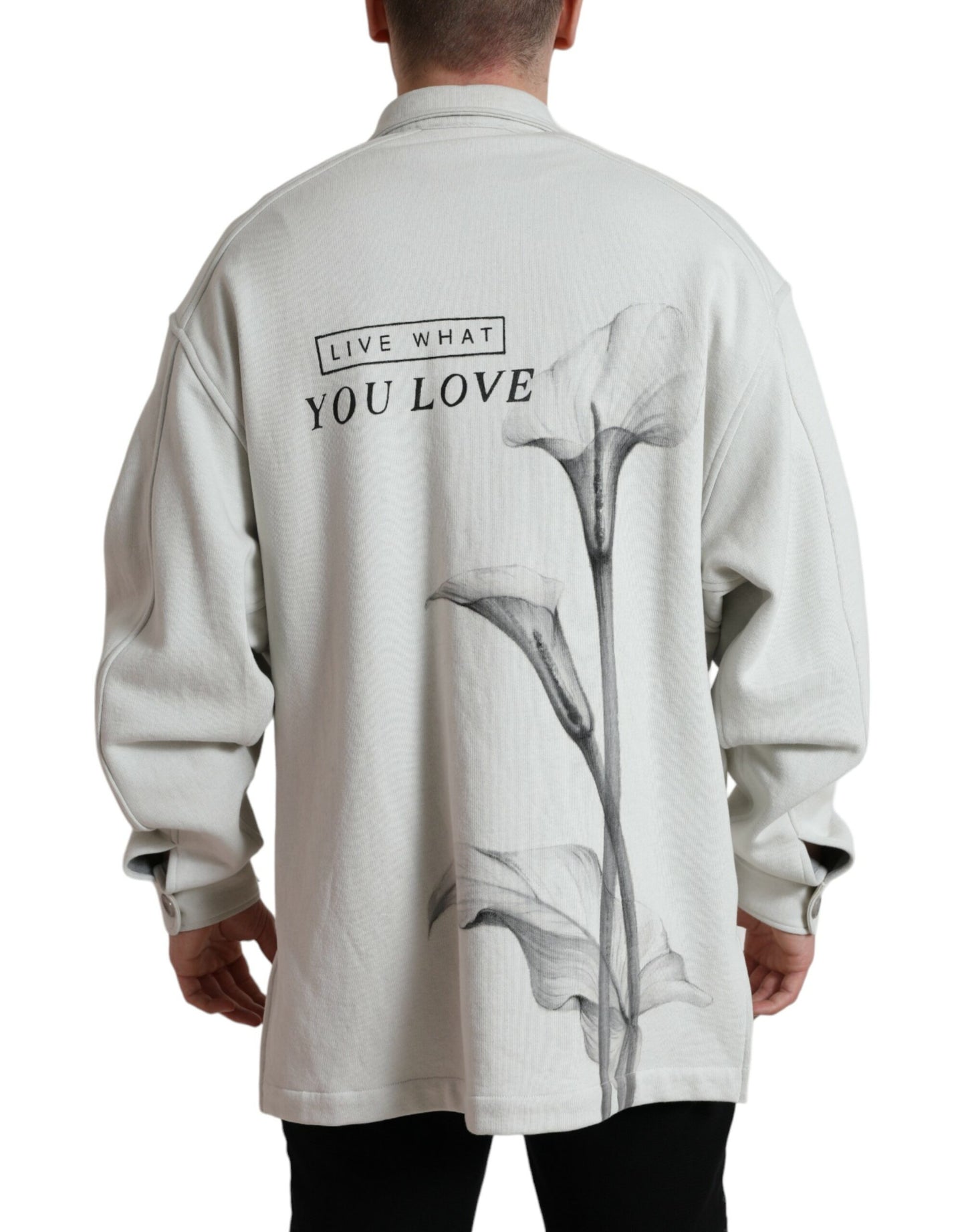 Dolce &amp; Gabbana – Graue Baumwolljacke mit Button-Down-Kragen