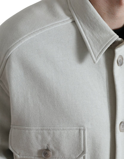Dolce &amp; Gabbana – Graue Baumwolljacke mit Button-Down-Kragen