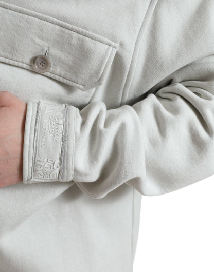 Dolce &amp; Gabbana – Graue Baumwolljacke mit Button-Down-Kragen