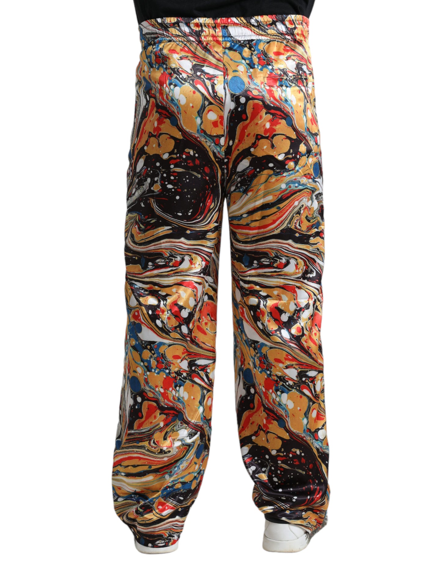 Dolce &amp; Gabbana Satinhose mit mehrfarbigem Marmor-Print