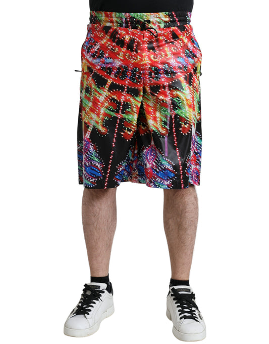 Mehrfarbige Luminarie-Print-Bermudashorts für Herren von Dolce &amp; Gabbana