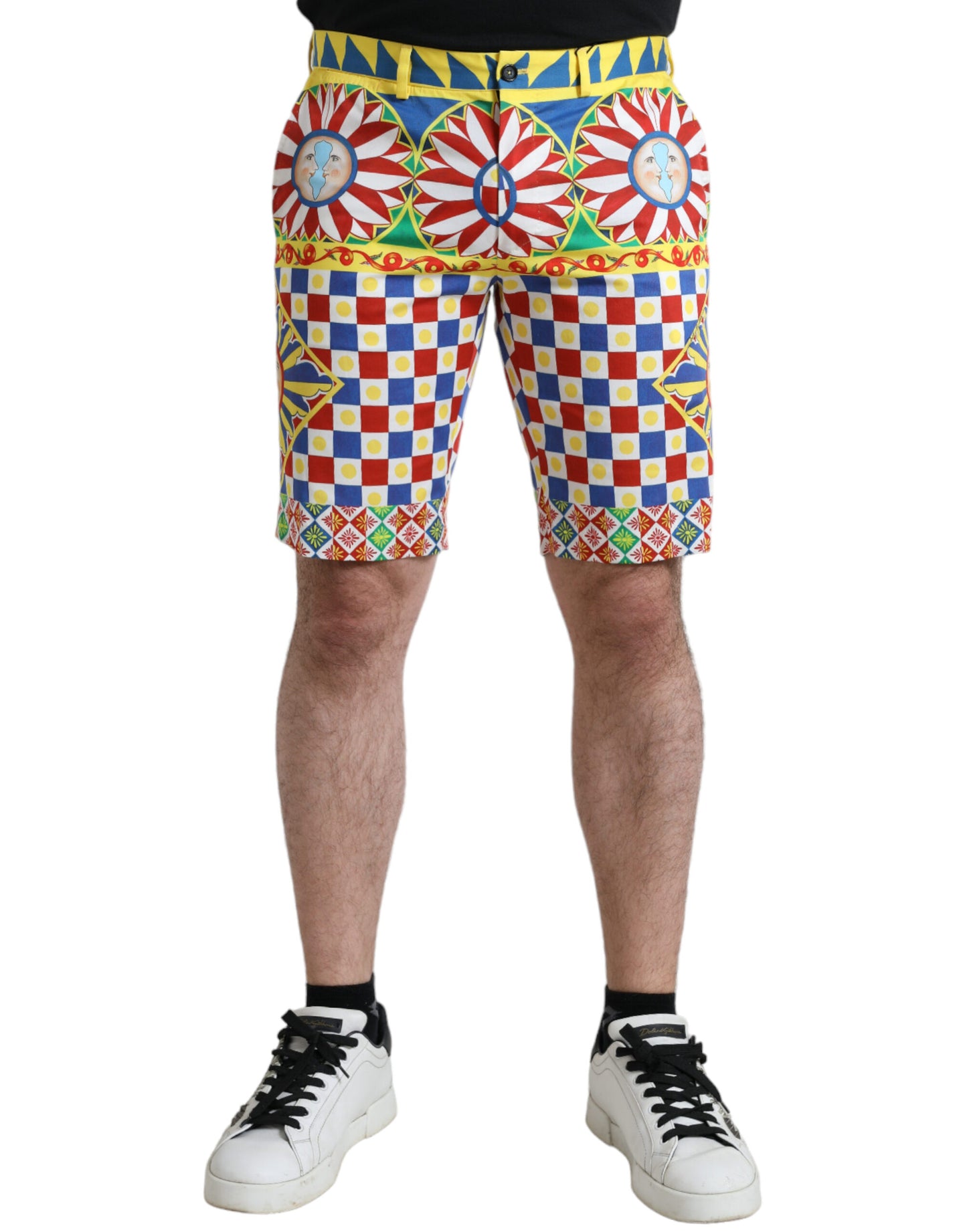 Mehrfarbige Carretto-Print-Bermudashorts für Herren von Dolce &amp; Gabbana