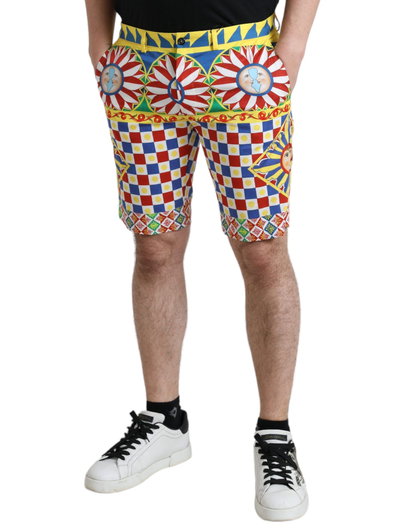 Mehrfarbige Carretto-Print-Bermudashorts für Herren von Dolce &amp; Gabbana