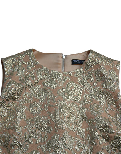 Dolce &amp; Gabbana – A-Linien-Minikleid aus Jacquard mit Metallic-Blumenmuster