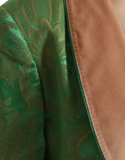 Dolce &amp; Gabbana – Zweireihige Manteljacke mit grünem Blumenmuster