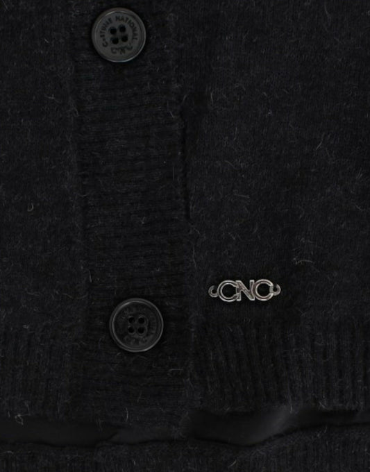 Costume National Graue Strickjacke aus Alpakawolle