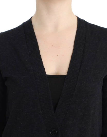 Costume National Graue Strickjacke aus Alpakawolle
