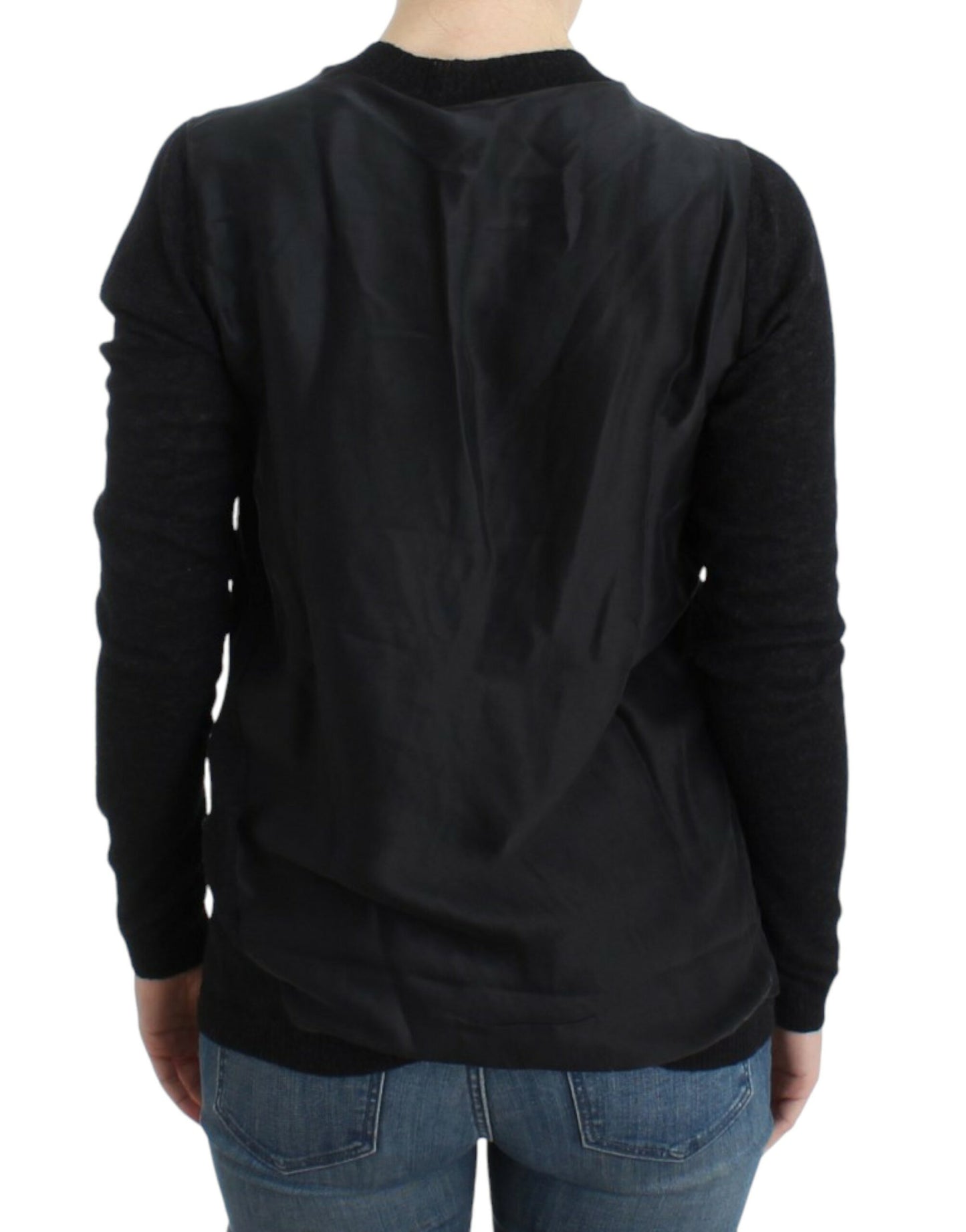 Costume National Graue Strickjacke aus Alpakawolle