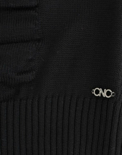 Costume National Schwarzer Wollpullover mit V-Ausschnitt
