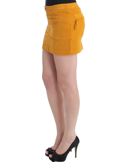 Costume National – Gelber Cord-Minirock