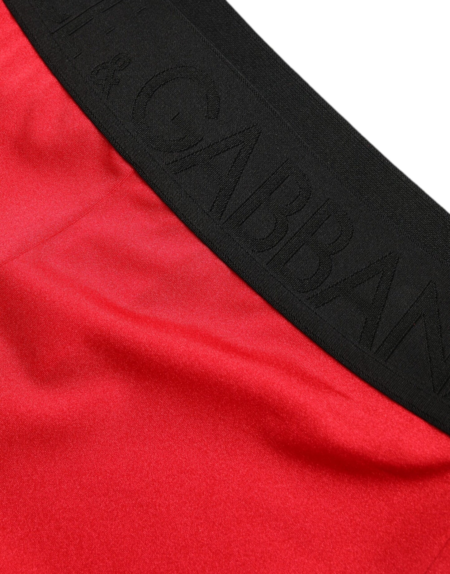 Dolce &amp; Gabbana, rote Leggings aus Nylon mit DG-Logo und schmaler Passform