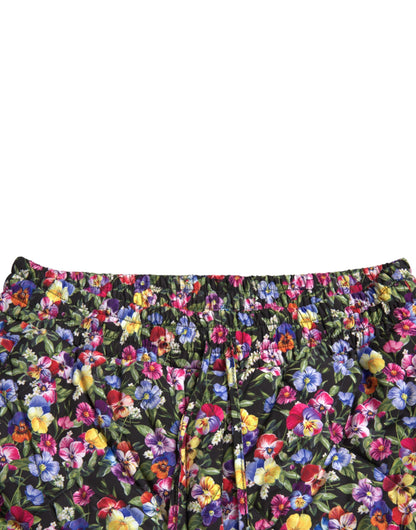 Dolce &amp; Gabbana Hotpants mit mehrfarbigem Blumenmuster und hoher Taille