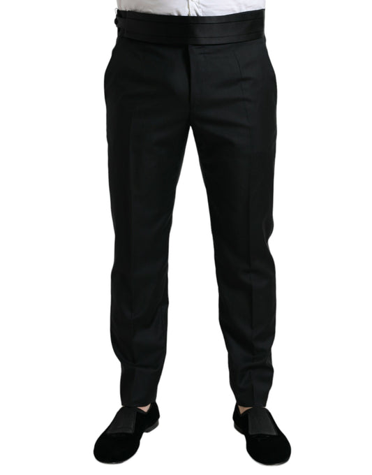 Dolce &amp; Gabbana – Schwarze Anzughose aus Wolle in Slim Fit