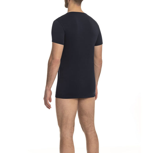 Cavalli Class Herren-T-Shirt aus blauer Baumwolle