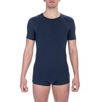 Bikkembergs Herren-T-Shirt aus blauer Baumwolle im Doppelpack