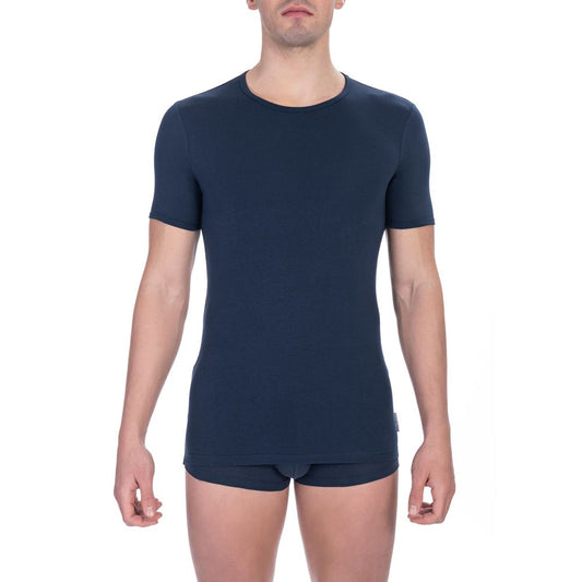 Bikkembergs Herren-T-Shirt aus blauer Baumwolle im Doppelpack