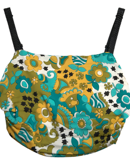 Dolce &amp; Gabbana – Ärmelloses, kurzes Oberteil mit mehrfarbigem Blumenmuster