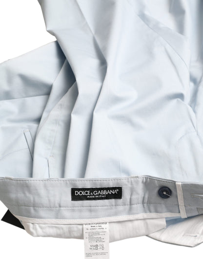 Dolce &amp; Gabbana Himmelblaue Skinny-Hose aus Baumwollstretch