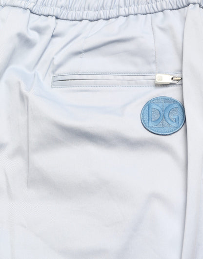 Dolce &amp; Gabbana Hellblaue Jogginghose aus Baumwollstretch