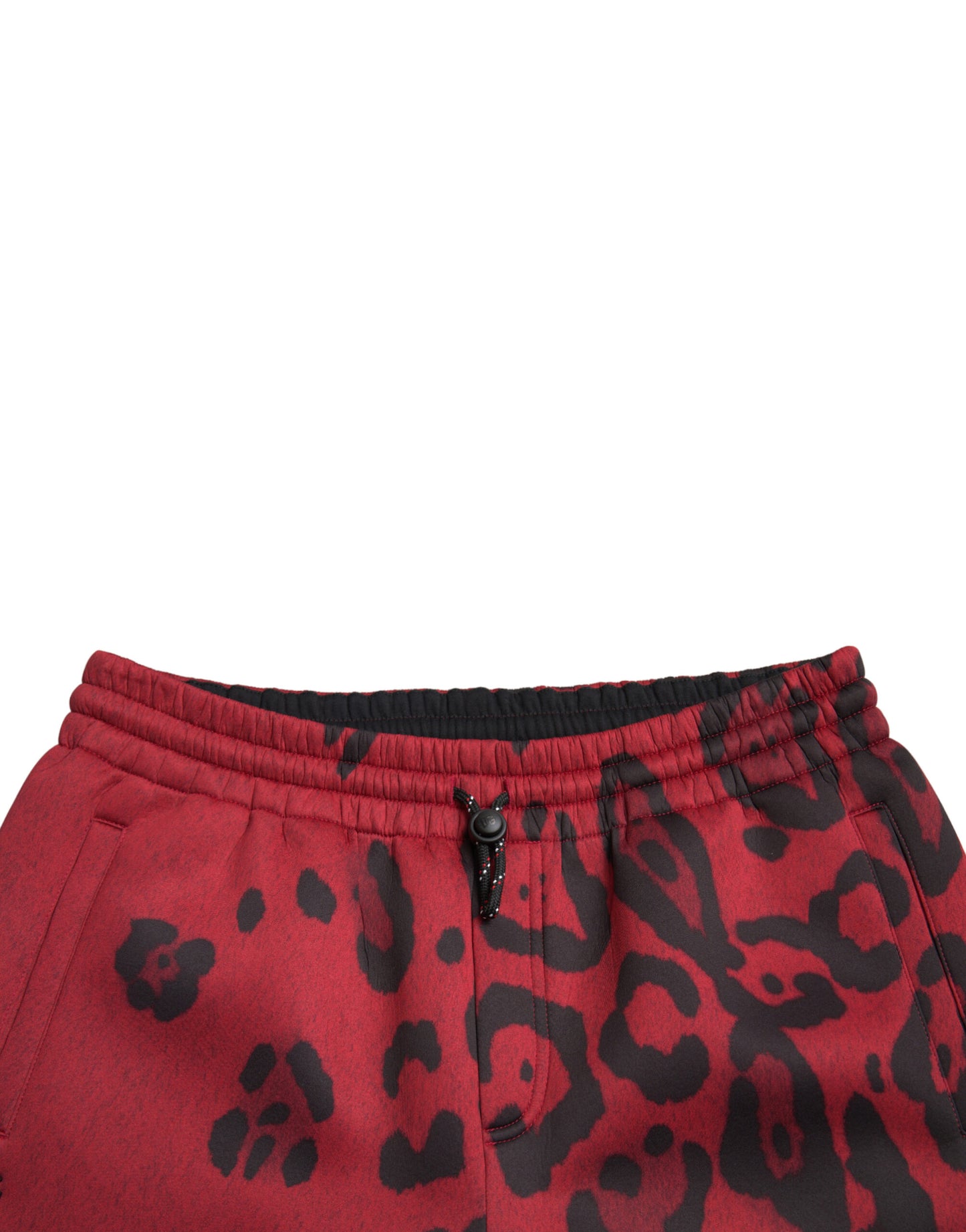 Dolce &amp; Gabbana – Stretch-Jogginghose mit Leopardenmuster in Rot und Schwarz