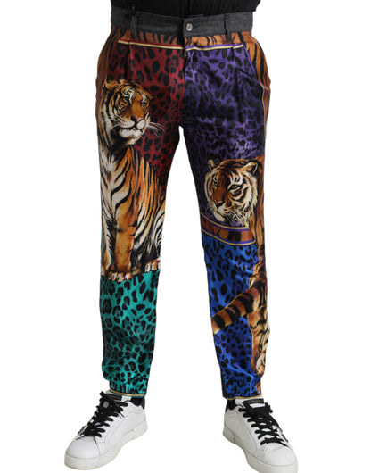 Dolce &amp; Gabbana Mehrfarbige Tiger-Jeans aus lockerer Baumwolle