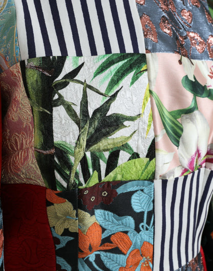 Dolce &amp; Gabbana – Mehrfarbiges Mini-Etuikleid mit Blumen-Patchwork
