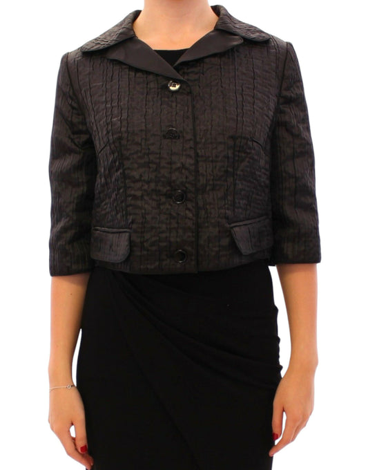 Dolce &amp; Gabbana Schwarzer kurzer Bolero-Jackenmantel