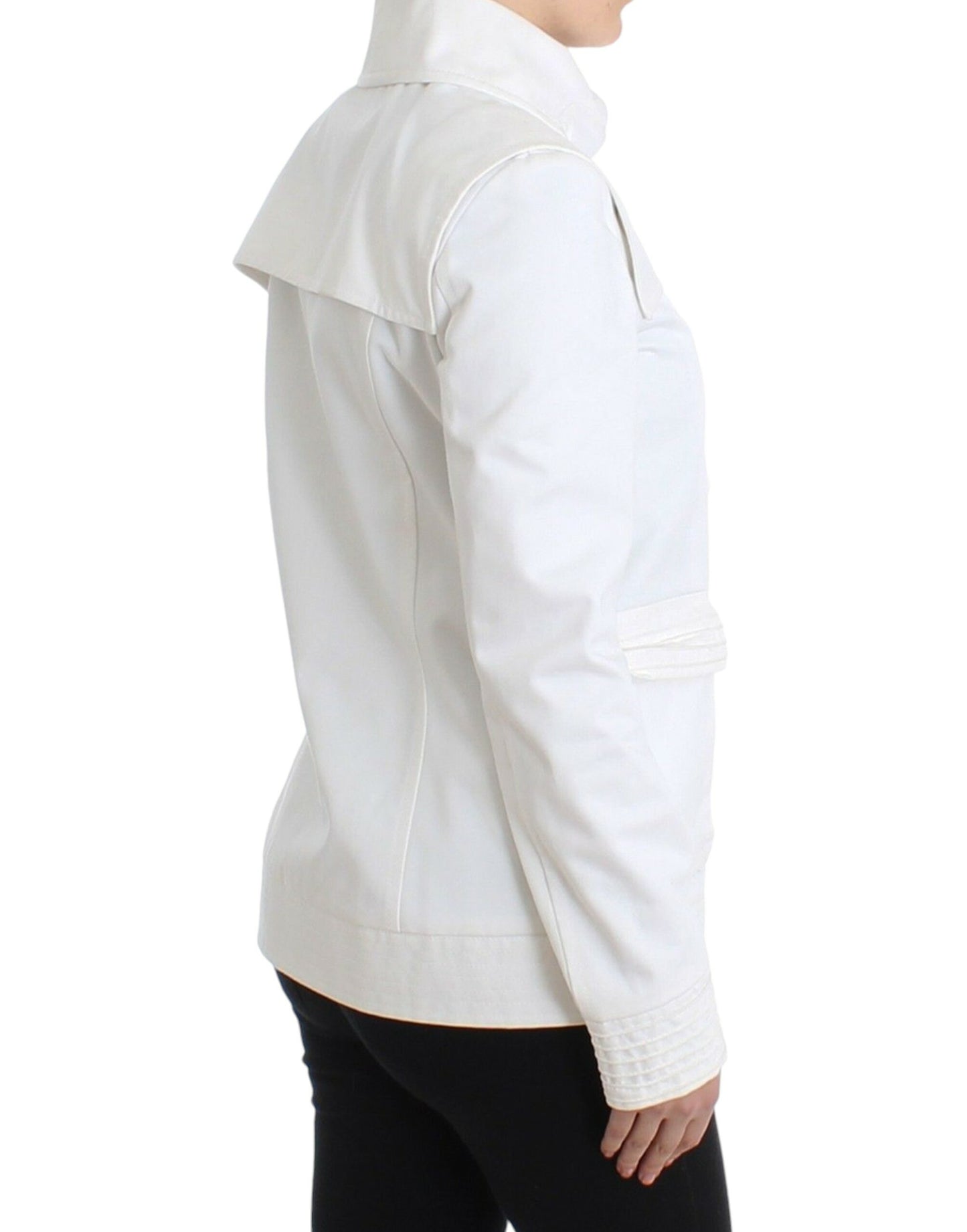 GF Ferre Weißer Zweireiher-Jackenmantel-Blazer