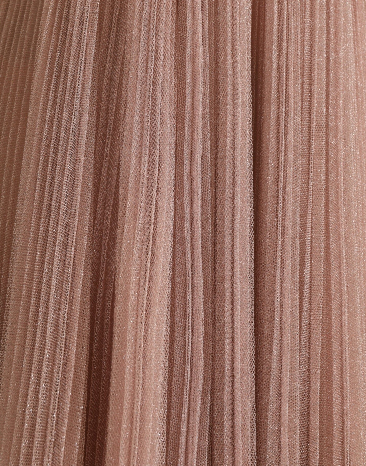 Dolce &amp; Gabbana – Rosafarbenes One-Shoulder-Kleid aus laméfarbenem Tüll mit Plissee