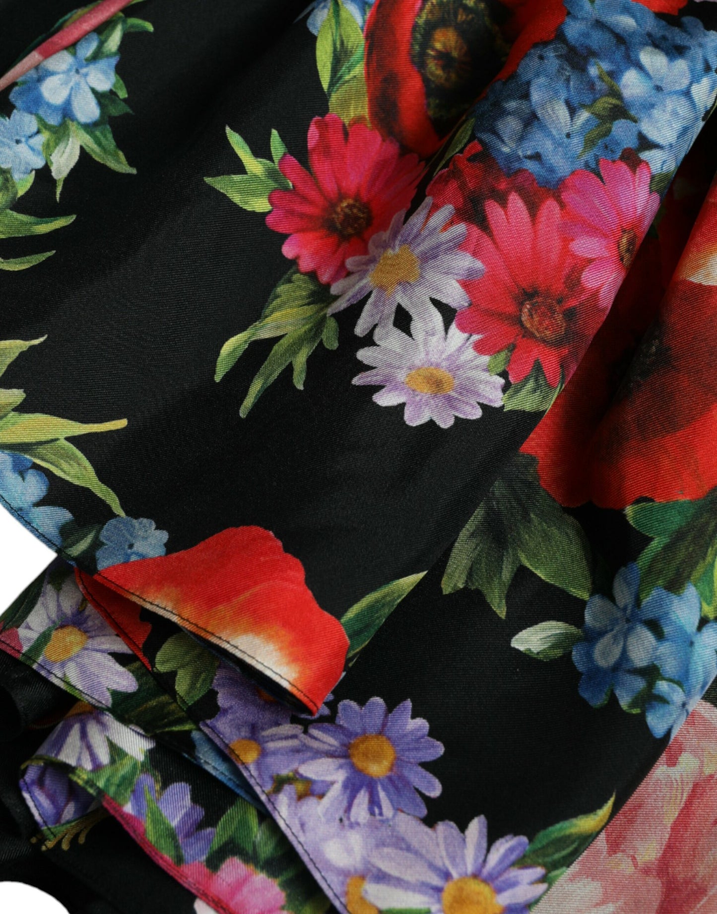 Dolce &amp; Gabbana – Mehrfarbiges Abendkleid aus Seidentwill mit Blumendruck