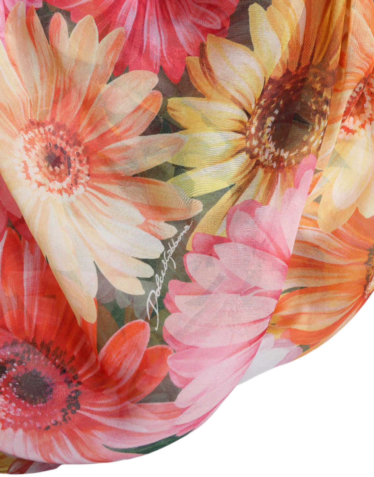 Dolce &amp; Gabbana – Mehrfarbiges Midikleid aus Seide mit Sonnenblumendruck