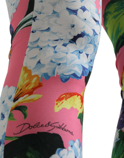 Dolce &amp; Gabbana Leggings mit mehrfarbigem Blumenmuster und hoher Taille