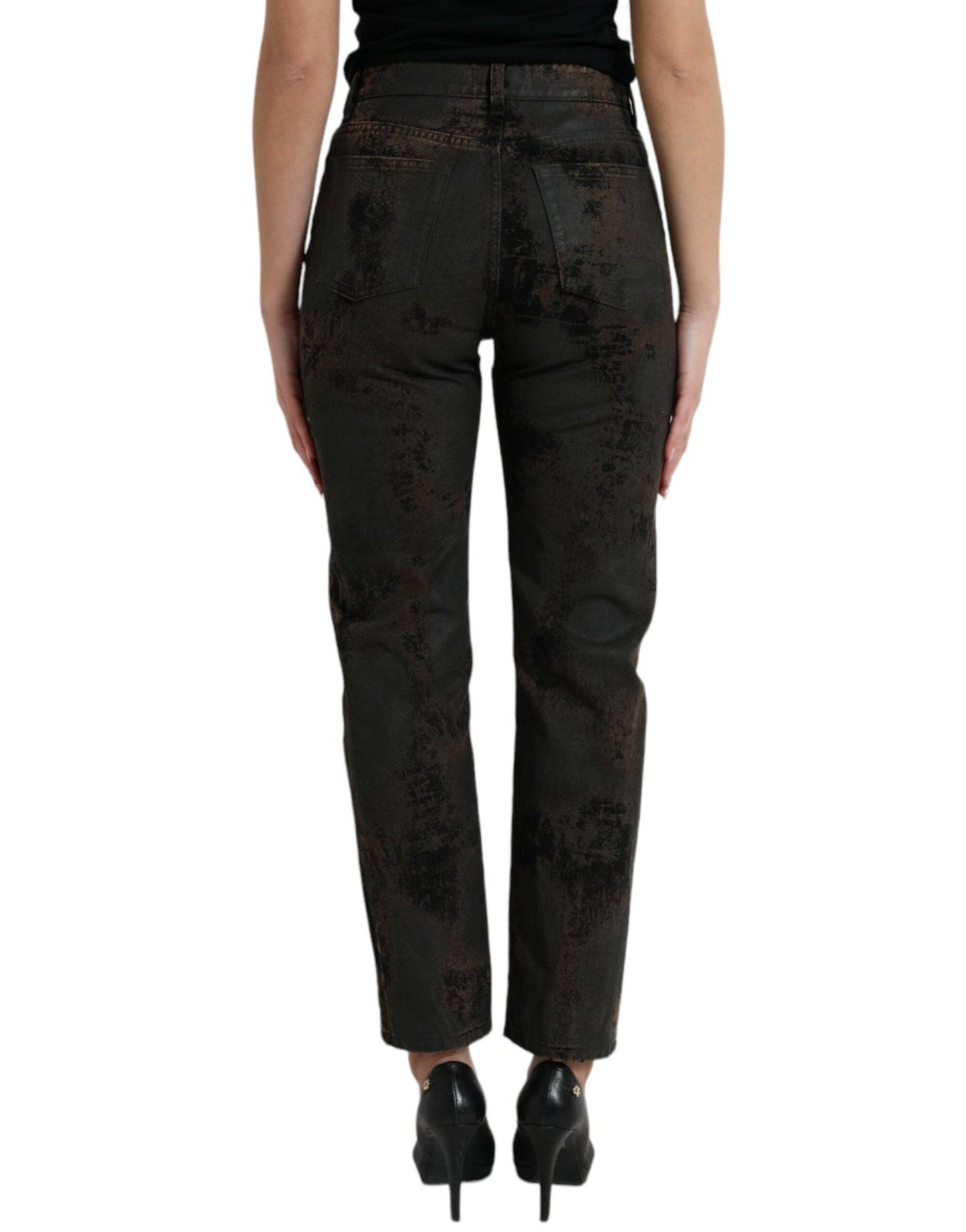 Dolce &amp; Gabbana Braune BOYFRIEND-Jeans aus Baumwolldenim mit mittlerer Taille